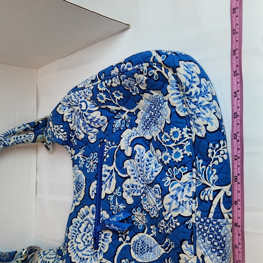 Vera Bradley Shoulder Bag Blue White Floral - Picture 14 of 16